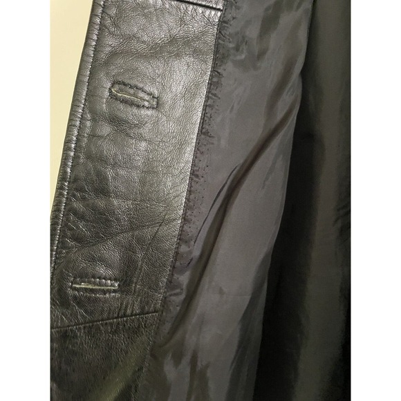 Vintage JLC New York 100% Genuine Leather Blazer Jacket Women's Black Size MED - Picture 2 of 11